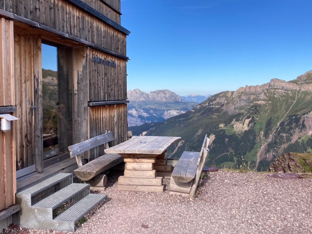 Spitzmeilenhütte, Switzerland with a mountain landscape. Photo by Helena J. /Abroadland